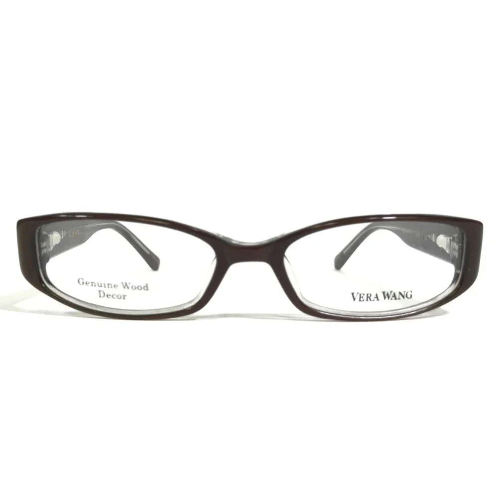 Vera Wang Eyeglasses Frames V033 CS Brown Rectangular Cat Eye Full Rim 49-16-132